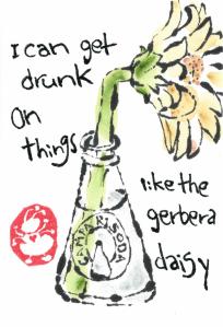 CampariSodaBottle.GerberDaisy.ICanGetDrunkOnThingsLike